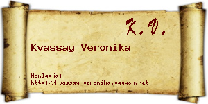 Kvassay Veronika névjegykártya